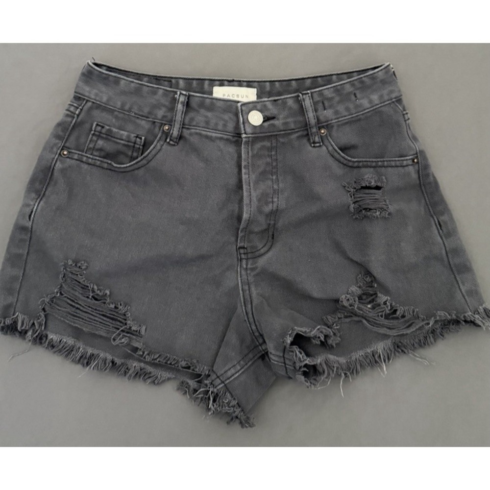 PacSun Shorts Womens Size 25 Distressed Raw Hem High‎ Rise Festival Ripped